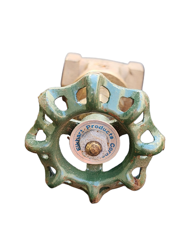 Vintage Elkhart Products 1/2" Bronze Gate Valve 150 lbs WOS - Green Top - Picture 2 of 3