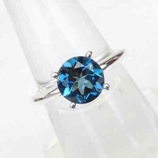 London Blue Topaz 8x8mm stone Gemstone 925 Sterling Silver Handmade Ring ForGift