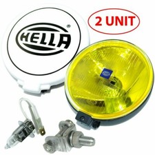 Pair Hella Comet 500 Driving Lamp Yellow Spot Light With Cover Universal Fit Pair Hella Comet 500 Driving Lamp Yellow Spot Light With Cover Universal Fit