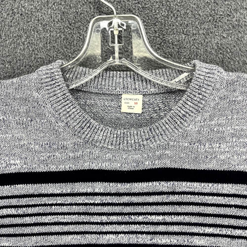 J. Crew Crewcuts Sweater Girl’s 10 Blue Striped Long Sleeve Knit - Picture 3 of 15