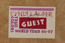 Cyndi Lauper 1986 True Colors World Tour Backstage Pass Sticker Girls Fun Ohio