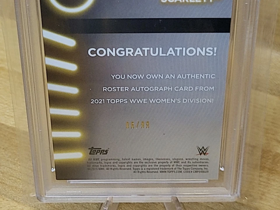 2021 WWE WOMEN'S DIVISION AUTOGRAPH SCARLETT PURPLE 06/99 PSA 8 POP 1 - Image 3 of 3