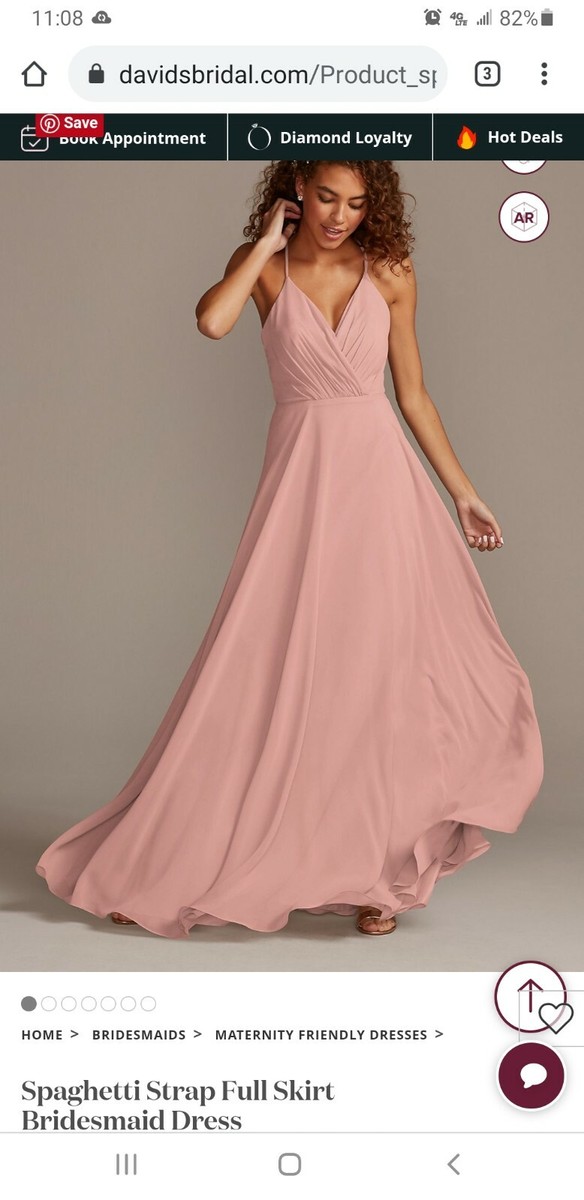 spaghetti strap full skirt bridesmaid dress Spaghetti Strap Full Skirt Bridesmaid Dress
