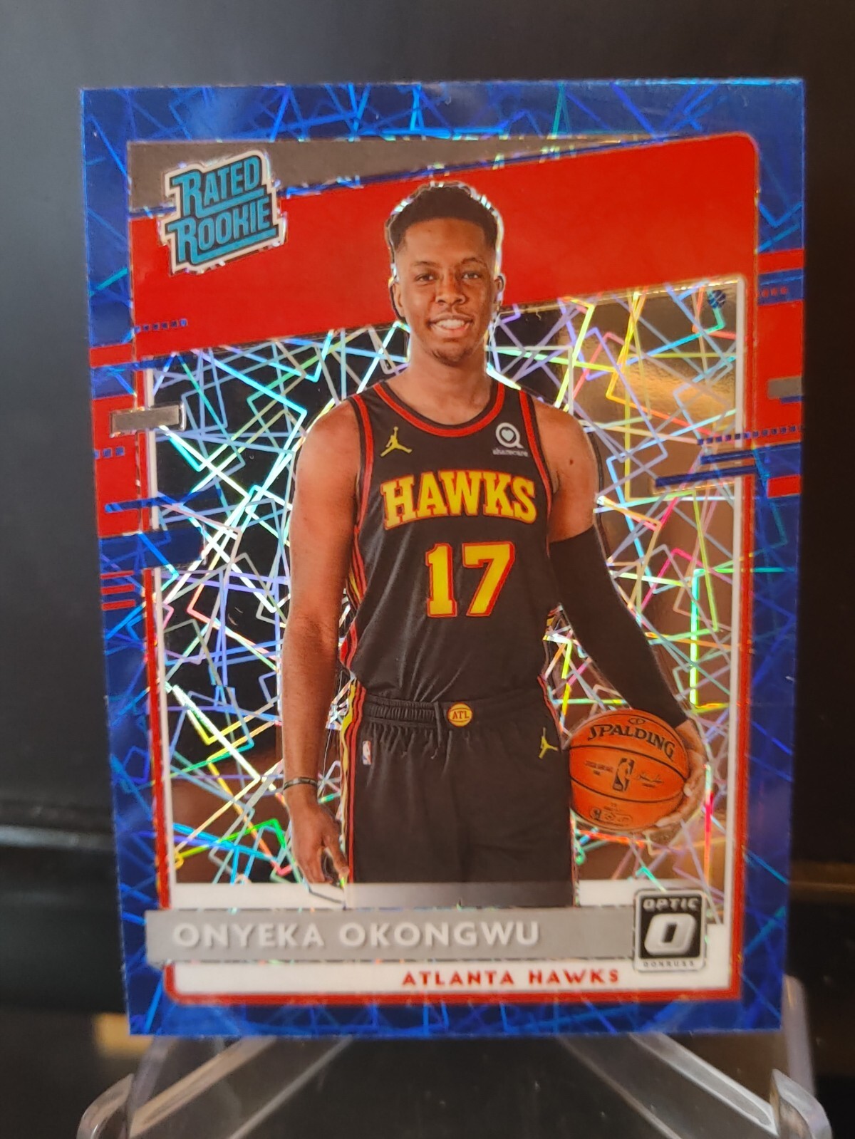 Onyeka Okongwu RC 2020-21 Panini Donruss Optic Blue Velocity Prizm #156 - Hawks