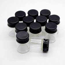 20pcs 5ml Vials Clear Glass Bottles Glass Bottle with Black Aluminum Screw