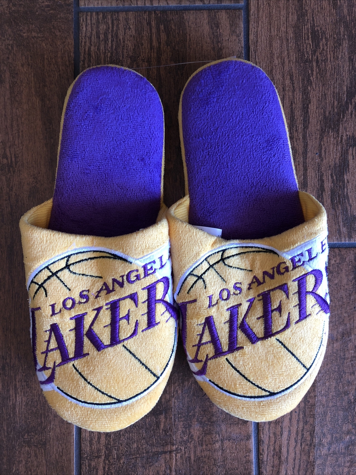 PANTOFOLA D’ORO Los Angeles Lakers Plush slippers mens size Large (11 12) NBA License NIB