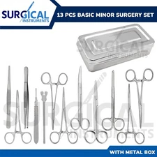 13 pcs Basic Minor Surgery Set with Box  Stainless Steel Surgical Instruments