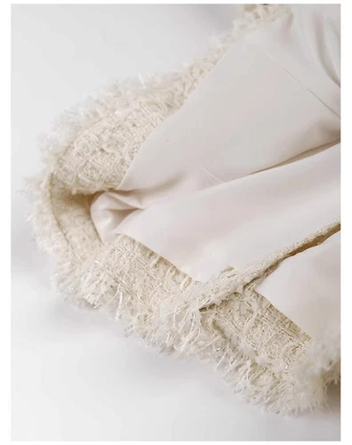 Women L'AGENCE Collared One Button Tweed Coat Top - Picture 9 of 10