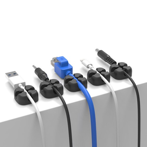 10 Pcs Cable Manager Desktop Cord Holder Self Adhesive Wire Organizer - Afbeelding 12 van 12