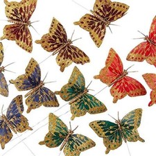 Pack of 24 Assorted Gold Glittered Artificial 2-3/4" Monarch Butterflies