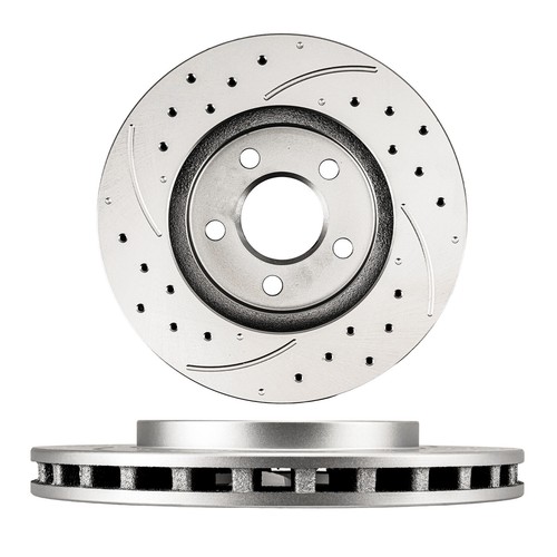 Front Drilled & Slotted Brake Rotors 5371 For Dodge Grand Caravan 1996