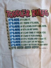 New Patti Boo Toddler Kid T-Shirt "Toddler Rules - It's Mine..." Unisex 12M
