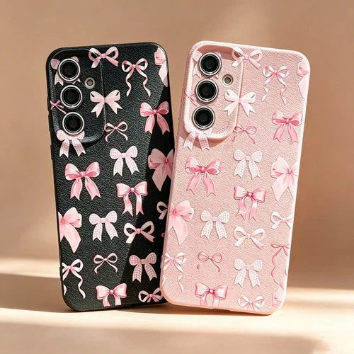 For Samsung S25 Plus S24 Plus A56 A36 A16 Leather Texture Silicone Case Cover
