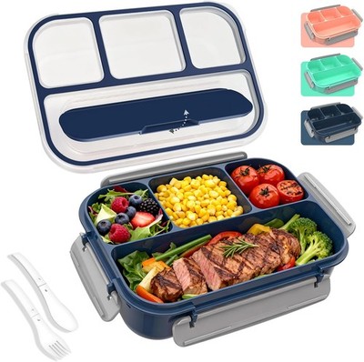 1300ML Bento Lunch Box 4 Compartment Meal Prep Container with Utensils