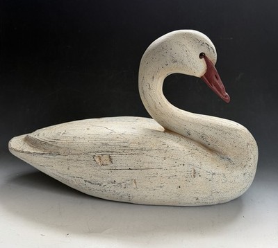 Resin Swan Decoy Primitive Prim Folk Art Decor Sculpture Figurine