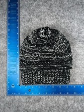 Slouch Beanie Toque Youth One Size Black White Knit 100 Acrylic Ski Outdoors