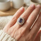 925 Sterling Silver Rose Gold Rings Striking Color Changing Spinel Oval 4.25Ct