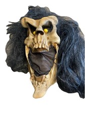 Vintage Mario Chiodo Halloween Mask Yellow Eyes Long Black Hair
