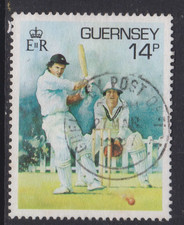 Guernsey 19886 Cricket 14p Fine Used SG 372 VGC