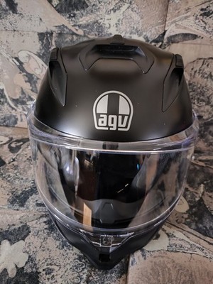 AGV K7 Integralhelm Gr. M /Schwarz Matt /Integrierte Sonnenblende Motorradhelm