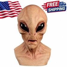 Adult Halloween Party Alien Mask Horror Headwear UFO Latex Cosplay Costume Props