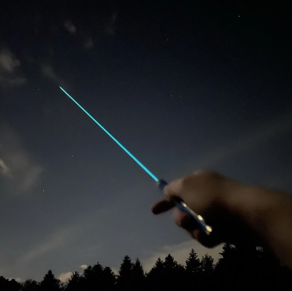 488nm Cyan Laser Pointer Pen - Brass Host, with Premium Metal Case (USA) - Image 2 of 3