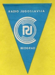 Vintage QSL pennant Radio Beograd Yugoslavia Wimpel banderin fanion