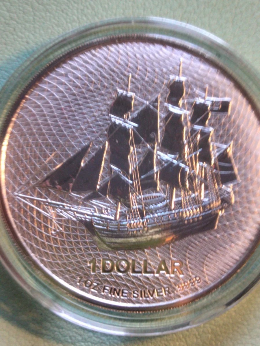 1 OZ PLATA.PROOF.HMS BOONTY-ISLAS COOK. PRECIOSA MONEDA.PLATA .9999. 2023.HMS-4