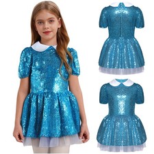 Kids Girls Princess Dress Birthday Party Tulle Dress Pleated A Line Dance Skirt