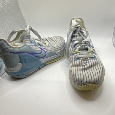 Nike Men's Basketball Mid Top Lace-Up Sneakers Blue/White Purple Yellow