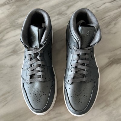 (NEW) Nike Air Jordan 1 Mid Nouveau Cool Grey White Gum 629151-007 Men's 10
