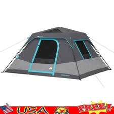 6 Person Instant Cabin Tent Easy Setup Dark Rest Skylights Organizer Rainfly New