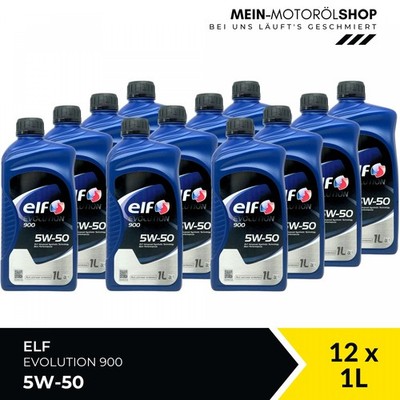 Elf Evolution 900 5W-50 API CD API SG Motoröl 12x1 Liter = 12 Liter