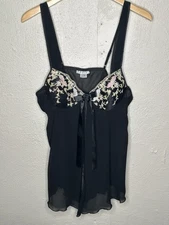 Seductive Wear Cinema Etoile Black Sheer Floral Baby Doll Whimsy Goth XL