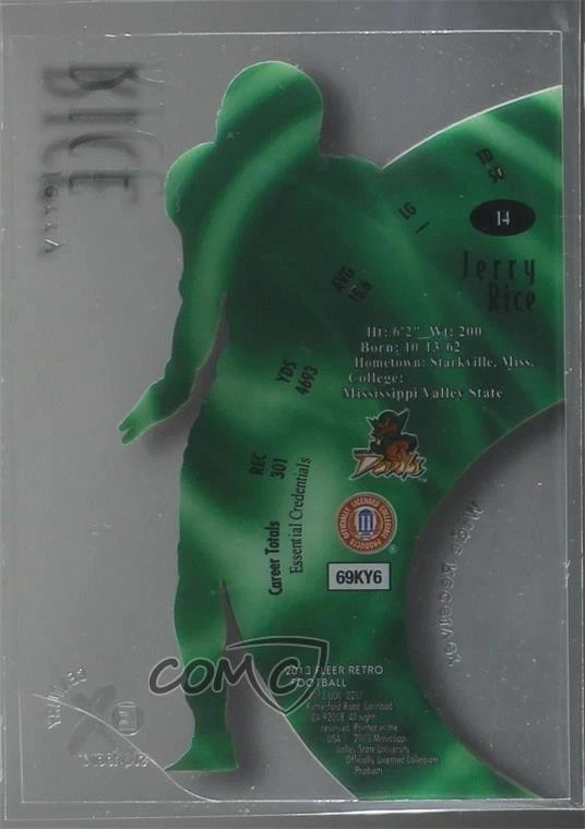 2013 Fleer Retro 1999 EX Century Jerry Rice #14 HOF - Image 2 of 2