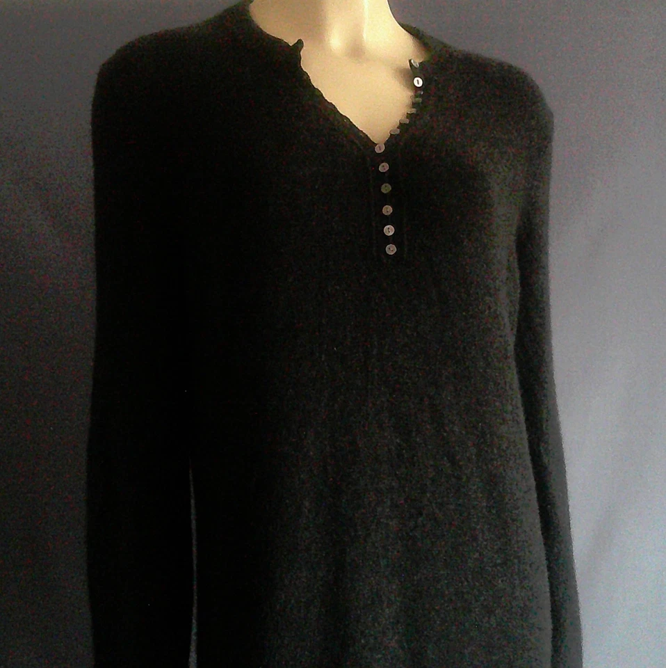 Vestido Suéter Henley 100% Cachemira Gris Theory M Foto 4 de 4