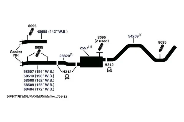 For Ford F-250 Super Duty 1999-2003 AP Exhaust 54209 Exhaust Tailpipe - Imagem 2 de 4