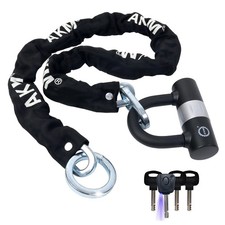 Bike Lock Chain Lock 120cm/4ft Heavy Duty Durable 10mm Thick Ring Anti-Theft ...