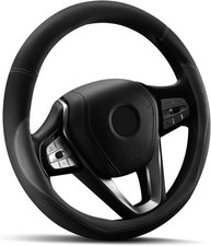 HOTOR Steering Wheel Cover 14.5-15", Anti-Slip Leather Car Accessory
