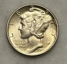 1944-P Mercury Dime - BU - Brilliant Uncirculated - 90% Silver