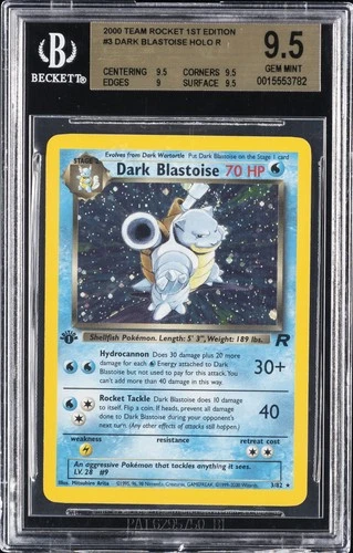 2000 POKEMON TEAM ROCKET 1ST ED #3 DARK BLASTOISE BGS 9.5