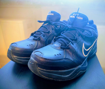 Nike Air Monarch Herren Sneaker Leder Blau  EU 45 Low Top