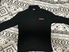 XL Dunkin Donuts Black Longsleeve Employee Quarter Zip Shirt