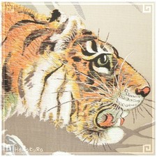 Chinese Hangzhou Silk Hanging Scroll "Mountain King" Tiger