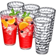 30-Ounce Plastic Tumblers Set of 6 - BPA-Free Shatter-Proof Dishwasher-Safe
