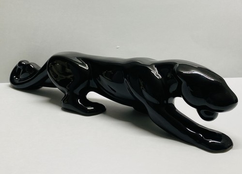 Vintage Large 22" Royal Haeger Panther Ceramic Statue, All Black, MCM