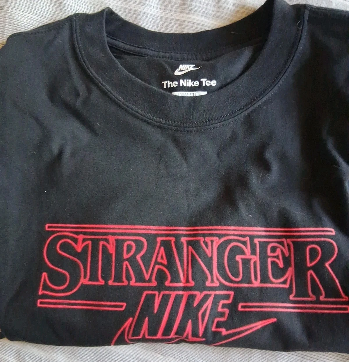 Nike Mens Stranger Things Loose Fit T Shirt Black Sz L NWT New IB8056-010