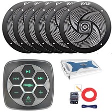 Metra Boat and Marine Controller, 6x 5.25" 180W Speakers, 6-CH Amplifier, Kit
