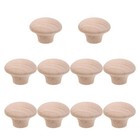  10pcs Wood Cabinet Knobs: Round Single Hole Drawer Pulls - Natural Wood Handles