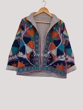 Embroidered Suzani Velvet Coat Boho Chic Jacket Artisan Made Festival  Wear